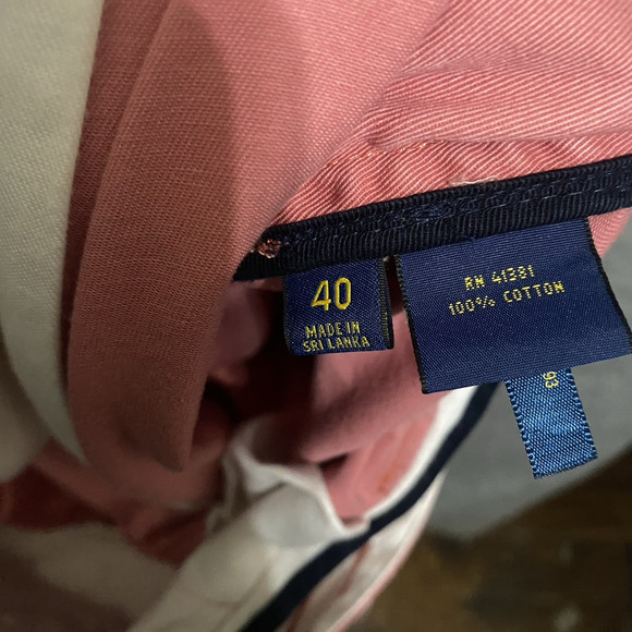 Polo Ralph Lauren Cargo Shorts Mens Sz 40 Pink Pockets Distressed‎ 10" Inseam - Picture 5 of 9